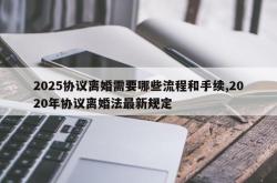 2025协议离婚需要哪些流程和手续,2020年协议离婚法最新规定