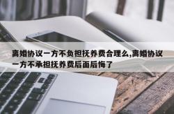 离婚协议一方不负担抚养费合理么,离婚协议一方不承担抚养费后面后悔了