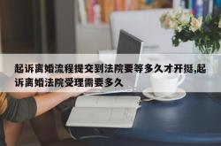 起诉离婚流程提交到法院要等多久才开挺,起诉离婚法院受理需要多久