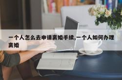 一个人怎么去申请离婚手续,一个人如何办理离婚
