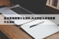 起诉离婚需要什么资料,向法院起诉离婚需要什么资料