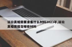 诉讼离婚需要准备什么材料2023年,诉讼离婚需提交哪些材料